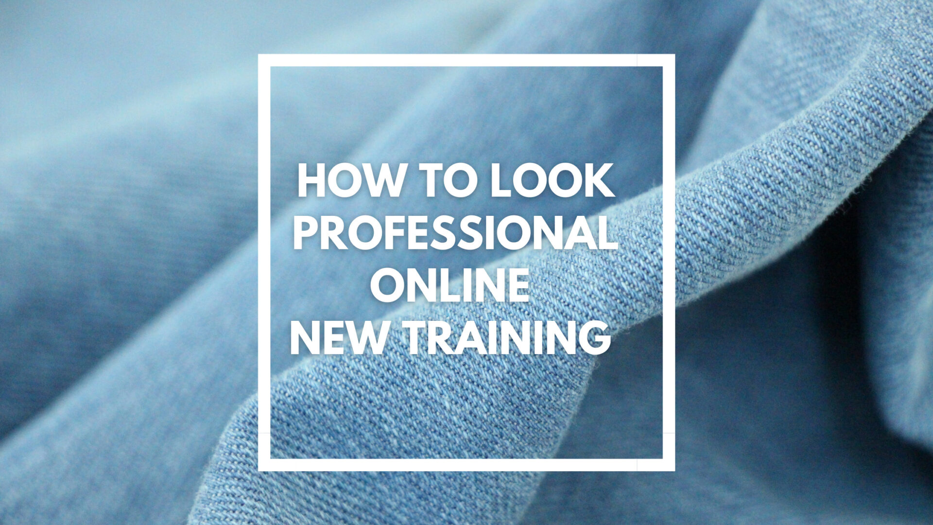 You are currently viewing How To Look Professional Online – New Training