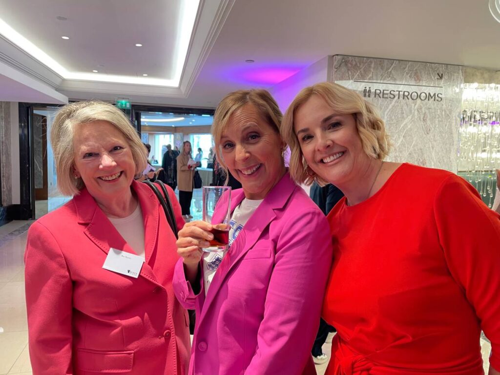 Roz Morris with Mel Giedroyc and Lady Louise Vaughan at the 2023 Women of the year awards 